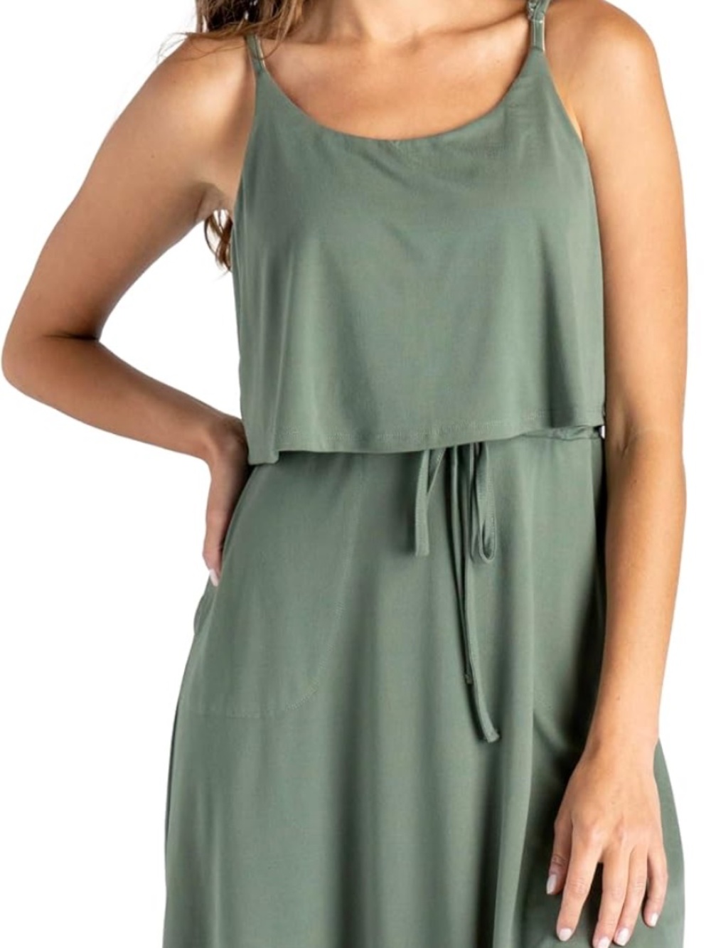 Tiered Classic Catamaran A-line Style Dress with Adjustable Straps, S